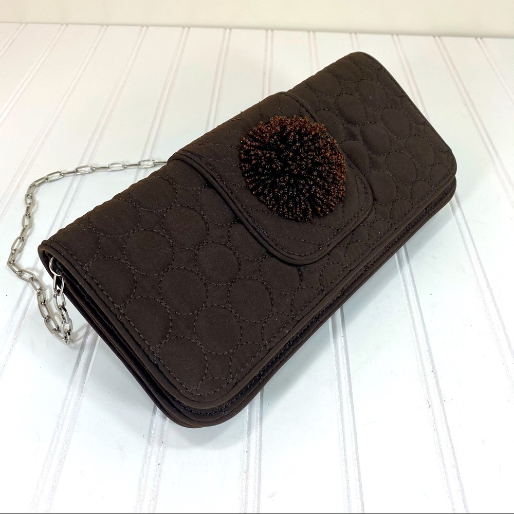 Vera Bradley brown Dazzle clutch purse